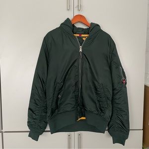 Alpha industries hooded bomber jacket